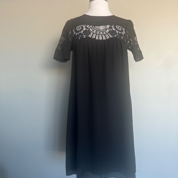 Claudie Pierlot Lace Cocktail A-line Black Flowy Dress - Picture 3 of 13